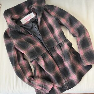 Ambition Black and Pink Checkered Bomber Jacket
